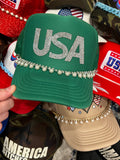 USA Rhinestone Trucker